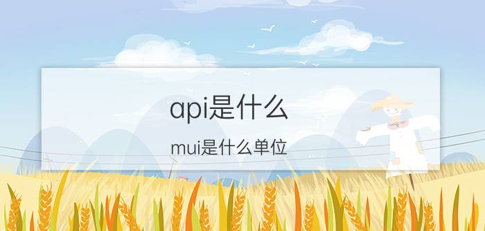 api是什么 mui是什么单位？